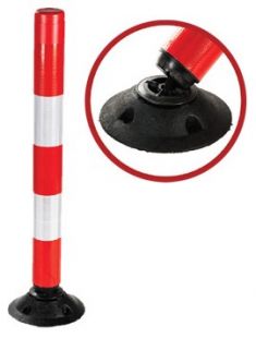 Słupek parkingowy blokujący FLEXPIN | PCV, 100 cm, na stopie, uchylny